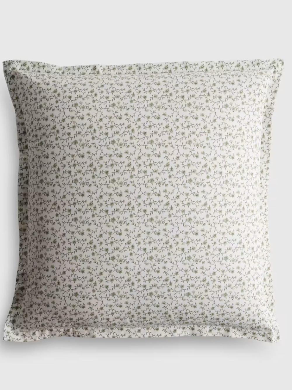 Organic Crisp Percale Floral Euro Sham Green